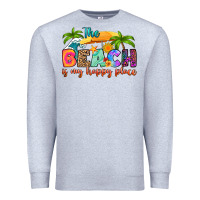 Heather Grey the beach is my happy place Premium Sweatshirt - RanaPortraitStore