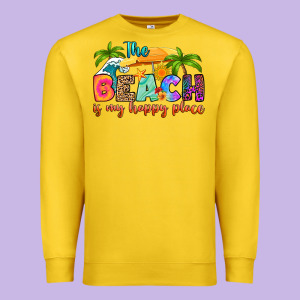 The Beach Is My Happy Place Premium Sweatshirt Designed By Ranaportraitstore