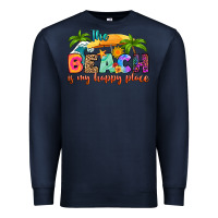 Navy the beach is my happy place Premium Sweatshirt - RanaPortraitStore