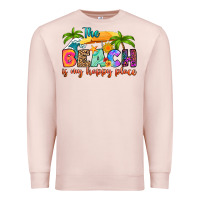 Pale Pink the beach is my happy place Premium Sweatshirt - RanaPortraitStore