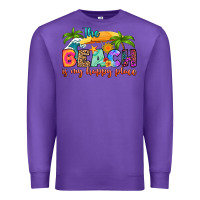 Purple the beach is my happy place Premium Sweatshirt - RanaPortraitStore