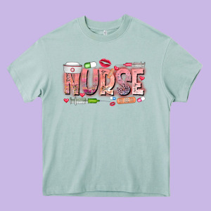Nurse Valentine Heavy Core Tee Designed By Cowhidedigitalart