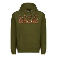 Army Green leopard american football libbey glass Premium Hoodie - HRA Design Shop