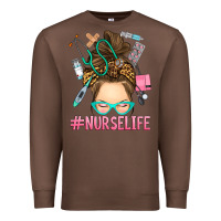 Chestnut messy bun nurse life Premium Sweatshirt - RanaPortraitStore