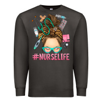 Smoke messy bun nurse life Premium Sweatshirt - RanaPortraitStore