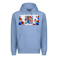 Colony Blue floral 4th of july crew license plate Premium Hoodie - HRA Design Shop