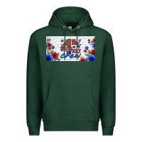 Sports Green floral 4th of july crew license plate Premium Hoodie - HRA Design Shop