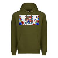 Army Green floral 4th of july crew license plate Premium Hoodie - HRA Design Shop
