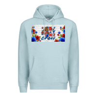 Blue Mist floral 4th of july crew license plate Premium Hoodie - HRA Design Shop