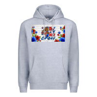 Heather Grey floral 4th of july crew license plate Premium Hoodie - HRA Design Shop