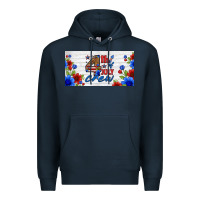 Navy floral 4th of july crew license plate Premium Hoodie - HRA Design Shop