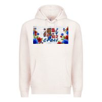 Pale Pink floral 4th of july crew license plate Premium Hoodie - HRA Design Shop