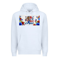 White floral 4th of july crew license plate Premium Hoodie - HRA Design Shop