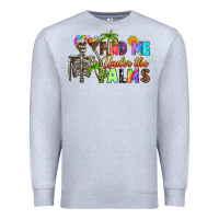 Heather Grey find me under the palms Premium Sweatshirt - RanaPortraitStore