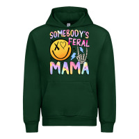 Forest Green somebody's feral mama Urban Hoodie - JahusDesignShop