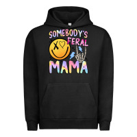 Pigment Black somebody's feral mama Urban Hoodie - JahusDesignShop