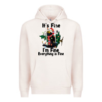 Pale Pink It's Fine I'am Fine Everything Is Fine Premium Hoodie - FaDigitalArtStudio