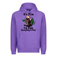 Purple It's Fine I'am Fine Everything Is Fine Premium Hoodie - FaDigitalArtStudio