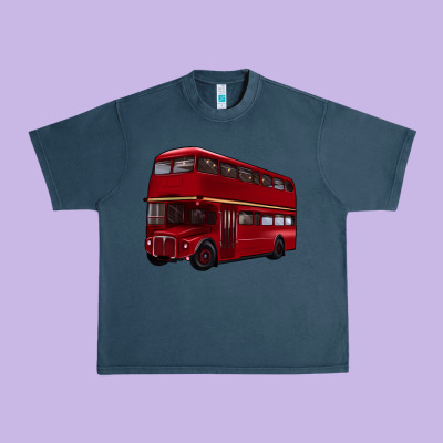 Double Decker Bus Urban Heavy Tee Designed By Artiststas