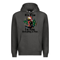 Charcoal Heather It's Fine I'am Fine Everything Is Fine Premium Hoodie - FaDigitalArtStudio