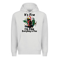 Dove Grey It's Fine I'am Fine Everything Is Fine Premium Hoodie - FaDigitalArtStudio