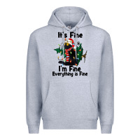 Heather Grey It's Fine I'am Fine Everything Is Fine Premium Hoodie - FaDigitalArtStudio