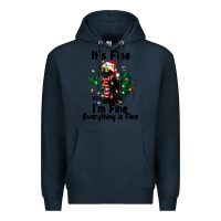 Navy It's Fine I'am Fine Everything Is Fine Premium Hoodie - FaDigitalArtStudio
