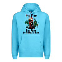 Ocean Blue It's Fine I'am Fine Everything Is Fine Premium Hoodie - FaDigitalArtStudio