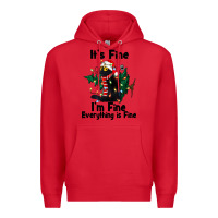 Red It's Fine I'am Fine Everything Is Fine Premium Hoodie - FaDigitalArtStudio