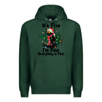 Sports Green It's Fine I'am Fine Everything Is Fine Premium Hoodie - FaDigitalArtStudio