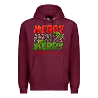 Burgundy Merry christmas Premium Hoodie - FaDigitalArtStudio