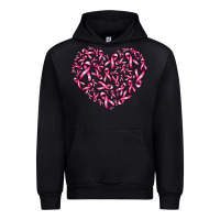 Black breast cancer ribbon heart Urban Hoodie - AdoDesignShop