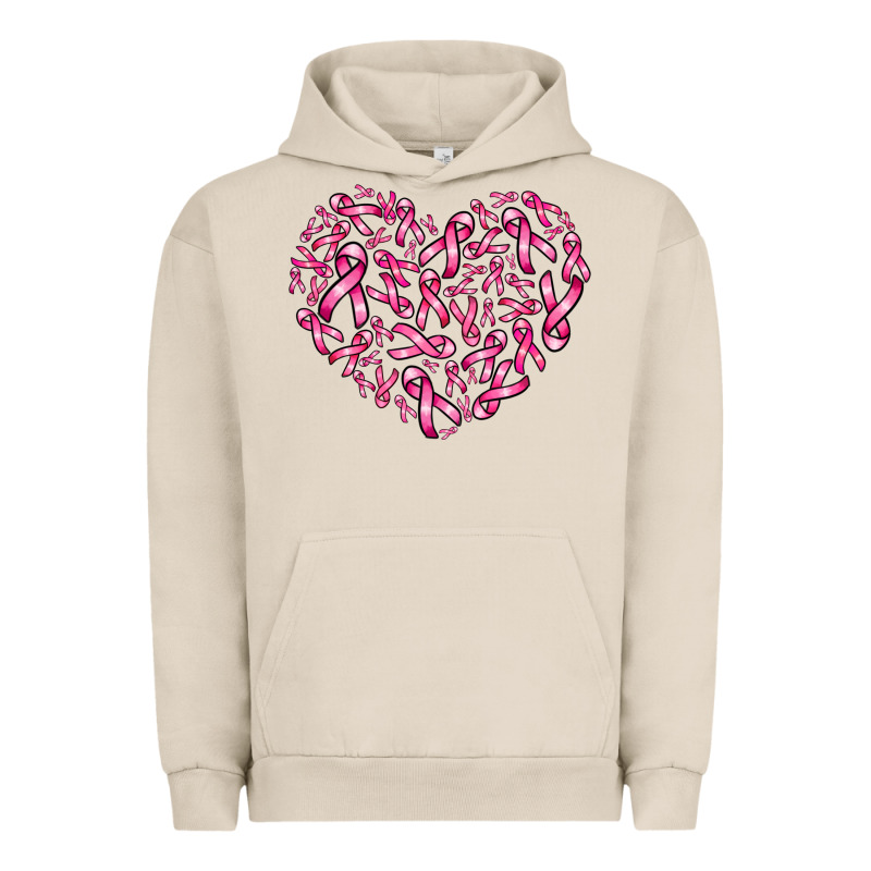 Breast Cancer Ribbon Heart Urban Hoodie by AdoDesignShop | Teevron