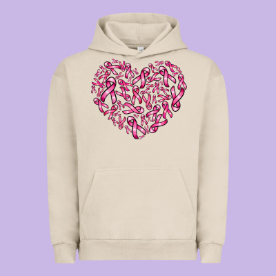 Breast Cancer Ribbon Heart Urban Hoodie Designed By Adodesignshop