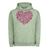 Pigment Oil Green breast cancer ribbon heart Urban Hoodie - AdoDesignShop