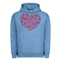 Pigment Pebble Blue breast cancer ribbon heart Urban Hoodie - AdoDesignShop