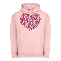 Pigment Salmon breast cancer ribbon heart Urban Hoodie - AdoDesignShop