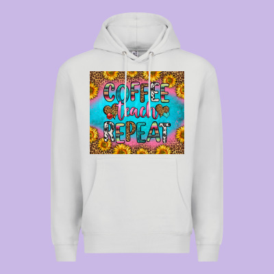 Coffee Teach Repeat Premium Hoodie Designed By Hra Design Shop
