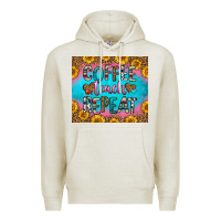 Oatmeal Heather coffee teach repeat Premium Hoodie - HRA Design Shop