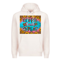 Pale Pink coffee teach repeat Premium Hoodie - HRA Design Shop