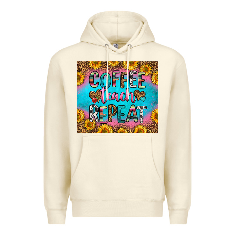Coffee Teach Repeat Premium Hoodie by HRA Design Shop | Teevron