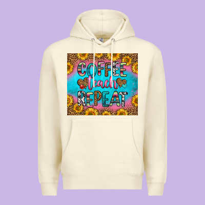 Coffee Teach Repeat Premium Hoodie Designed By Hra Design Shop