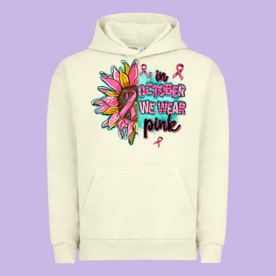 Sunflower In October We Wear Pink Urban Hoodie Designed By Adodesignshop