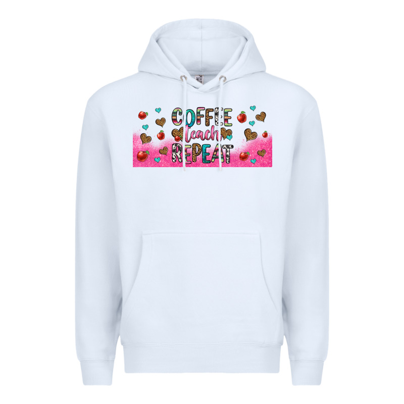 Coffee Teach Repeat Teacher Libbey Glass Premium Hoodie by HRA Design Shop | Teevron