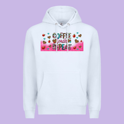 Coffee Teach Repeat Teacher Libbey Glass Premium Hoodie Designed By Hra Design Shop