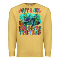 Antique Gold just a girl who loves turtles Premium Sweatshirt - RanaPortraitStore