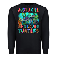 Black just a girl who loves turtles Premium Sweatshirt - RanaPortraitStore