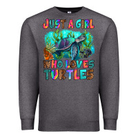 Charcoal Heather just a girl who loves turtles Premium Sweatshirt - RanaPortraitStore