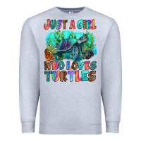 Heather Grey just a girl who loves turtles Premium Sweatshirt - RanaPortraitStore