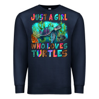 Navy just a girl who loves turtles Premium Sweatshirt - RanaPortraitStore